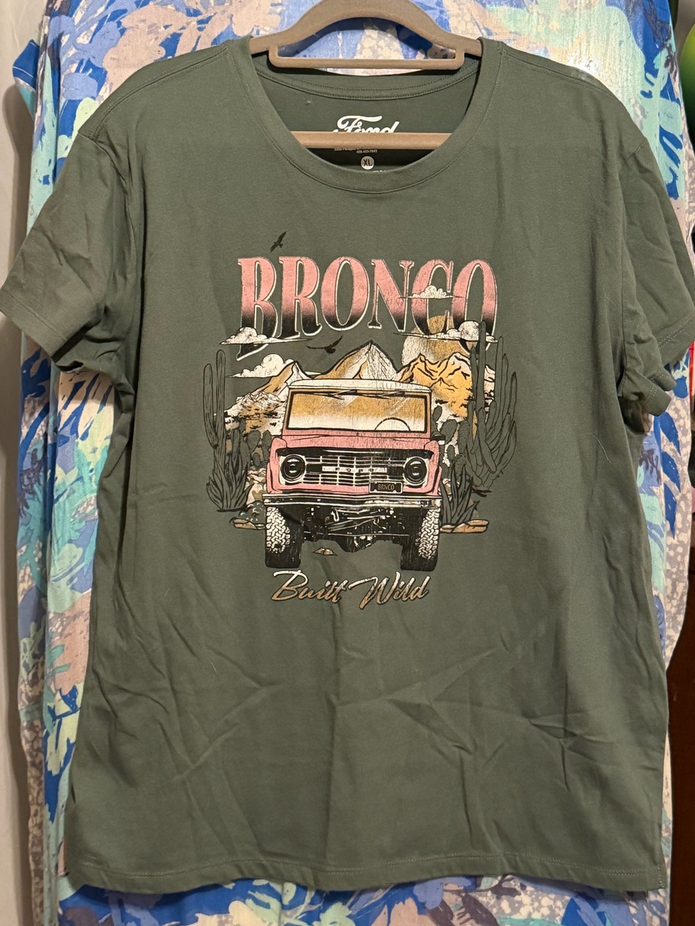 Bronco Built Wild Graphic Tee - Olive Green